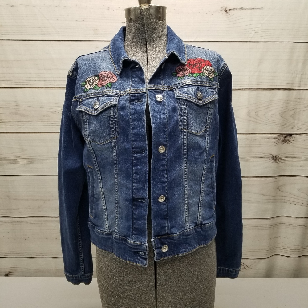Lularoe Denim Jacket Embroidered